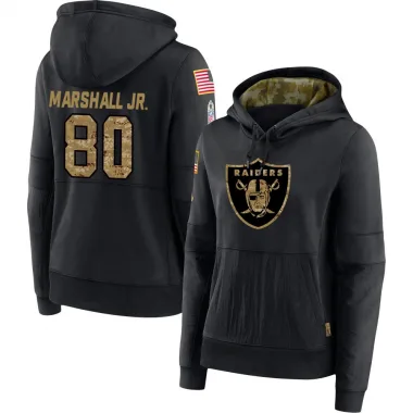 Black Women's Terrace Marshall Jr. Las Vegas Raiders 2020 Salute to Service Sideline Performance Pullover Hoodie