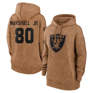 Brown Women's Terrace Marshall Jr. Las Vegas Raiders 2023 Salute To Service Pullover Hoodie