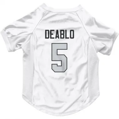 White Las Vegas Raiders Divine Deablo   Gray Dog & Cat Pet Jersey